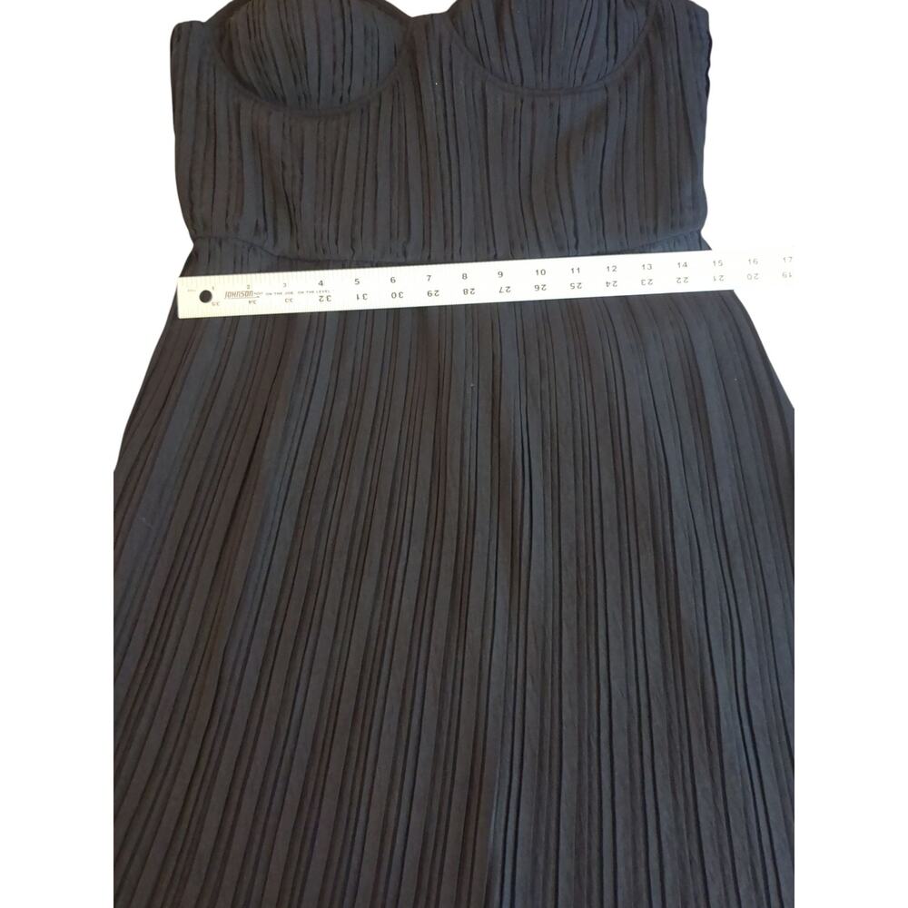 DKNY Black Ruffle Pleated Bustier Dress Size 8 - NWOT - Picture 4 of 9